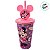 Copo de Plástico com Tampa e Canudo Pin - Minnie Mouse - Rosa e Lilás - 500ml - 1 unidade - Disney Original - Rizzo - Imagem 3