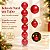 Bolas de natal em Tubo - Vermelho - Perolado - 4cm - 6 unidades - Cromus - Rizzo - Imagem 5