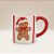 Caneca de Natal - Biscoito - Vermelho, Branco e Marrom - 10x13x8,5cm - 1 unidade - Cromus - Rizzo - Imagem 1
