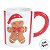 Caneca de Natal - Biscoito - Vermelho, Branco e Marrom - 10x13x8,5cm - 1 unidade - Cromus - Rizzo - Imagem 2