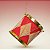Enfeite para Pendurar de Natal - Tambor Vermelho e Bege - 7x8x7cm - 1 unidade - Cromus - Rizzo - Imagem 1