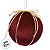 Bola de Natal - Veludo Vinho e Laço Ouro - 8x8x8cm - 6 unidades - Cromus - Rizzo - Imagem 3