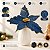 Poinsétia Decorativa - Azul e Ouro com Glitter - 42,5cm - 1 unidade - Cromus - Rizzo - Imagem 4