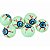 Enfeite Decorativo Halloween - Olhos Verdes - Azul - 6 unidades - Rizzo - Imagem 1