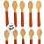 Colher de Madeira - Base Laranja - 14cm - 10 unidades - Rizzo - Imagem 2