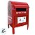 Enfeite Decorativo de Natal - Caixa de Correio - Vermelho e Branco - 15x24x13cm - 1 unidade - Cromus - Rizzo - Imagem 3