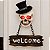 Enfeite para Porta Halloween com Luz - Crânio Welcome - 43cm  - 1 unidade - Cromus - Rizzo - Imagem 1