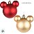 Bola de Natal - Mickey - Fosca Vermelha e Dourada - 6cm - Disney Original - 6 unidades - Cromus - Rizzo - Imagem 2