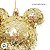Bola de Natal - Mickey - Glitter Flocado Dourada - 8cm - Disney Original - 4 unidades - Cromus - Rizzo - Imagem 3