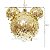 Bola de Natal - Mickey - Glitter Flocado Dourada - 10cm - Disney Original - 2 unidades - Cromus - Rizzo - Imagem 3