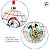 Bola de Natal - Mickey Mouse - Xadrez Branco - 12cm - Disney Original - 2 unidades - Cromus - Rizzo - Imagem 2