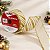 Fita Aramada Decorativa de Natal - Branco e Ouro com Listras e Glitter - 3,8cmx9,14cm - 1 unidade - Cromus - Rizzo - Imagem 1