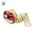 Fita Aramada Decorativa de Natal - Branco e Ouro com Listras e Glitter - 3,8cmx9,14cm - 1 unidade - Cromus - Rizzo - Imagem 2