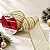Fita Aramada Decorativa de Natal - Branco e Ouro com Listras e Glitter - 6,3x9,14cm - 1 unidade - Cromus - Rizzo - Imagem 1