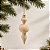 Enfeite para Pendurar de Natal - Pino Flocado Creme - 17,2cm  - 4 unidades - Cromus - Rizzo - Imagem 1