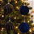 Bola de Natal - Losango Flocada - Azul Marinho e Ouro - 10cm  - 4 unidades - Cromus - Rizzo - Imagem 1