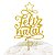 Topo de Bolo Feliz Natal Glitter Dourado Sonho Fino Rizzo Confeitaria - Imagem 2