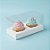 Caixa Cupcake com Tampa Transparente 2 Cavidades (17cm x 9cm x 8,5cm) Branca - 10 unidades - Assk - Rizzo - Imagem 1