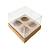 Caixa Mini Cupcake com Tampa Transparente 4 Cavidades (11cm x 11cm x 8,5cm) Kraft 10 unidades Assk Rizzo Confeitaria - Imagem 1