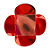 Forminha para Doces 4 Pétalas (3,5cm x 3,5cm x 2,5cm) Vermelha 50 unidades Assk Rizzo Embalagens - Imagem 1