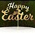 Topo de Bolo Happy Easter Coelho em MDF Metalizado Dourado - Sonho Fino - Rizzo Confeitaria - Imagem 1