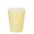 Copo papel Xadrez Junina Amarelo Biodegradável - 10 un - 270 ml - Silver Festas - Imagem 1