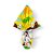 Saco Express 24x24cm para Ovos de 100g a 150g- Brincando no Bosque Amarelo - 05 unidades - Cromus Páscoa - Imagem 1