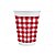 Copo de Plástico Xadrez Vermelho 200ml - 25 unidades - Kaixote - Rizzo - Imagem 1