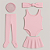 Kit Ballet Infantil Rosa – Collant Regata, Saia e Acessórios - Imagem 1