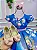 Vestido Infantil Temático da Gigi Frozen Azul/Rosa/Floral - Imagem 12
