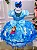 Vestido Infantil Temático da Gigi Frozen Azul/Rosa/Floral - Imagem 7