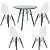 Kit Mesa Eiffel 80 cm Preta + 4 Cadeiras Eiffel Brancas com Base Preta - Imagem 1