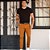 Calça Social Masculina Alfaiataria Sarja Esporte Fino Caramelo - Imagem 4