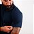 Camiseta Masculina Slim Básica Lisa Azul Marinho - Imagem 3