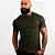 Camiseta Masculina Slim Básica Lisa Verde - Imagem 1
