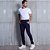Calça Social Masculina Alfaiataria Skinny Poliéster Azul - Imagem 5