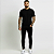 Camiseta Masculina Slim Canelada Lisa Preta - Imagem 9
