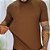 Camiseta Masculina Slim Canelada Lisa Marrom - Imagem 3