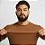 Camiseta Masculina Slim Canelada Lisa Marrom - Imagem 2