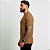 Camiseta Masculina Slim Canelada Lisa Marrom - Imagem 7