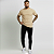 Camiseta Masculina Slim Canelada Lisa Bege - Imagem 10
