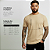 Camiseta Masculina Slim Canelada Lisa Bege - Imagem 11