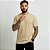 Camiseta Masculina Slim Canelada Lisa Bege - Imagem 5