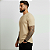 Camiseta Masculina Slim Canelada Lisa Bege - Imagem 7