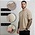 Camiseta Masculina Básica Lisa Gola Ribana Bege - Imagem 9