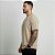 Camiseta Masculina Básica Lisa Gola Ribana Bege - Imagem 3