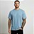 Camiseta Masculina Básica Lisa Gola Ribana Azul Claro - Imagem 1