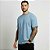 Camiseta Masculina Básica Lisa Gola Ribana Azul Claro - Imagem 2