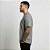 Camiseta Masculina Básica Lisa Gola Ribana Cinza - Imagem 3