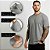 Camiseta Masculina Básica Lisa Gola Ribana Cinza - Imagem 8